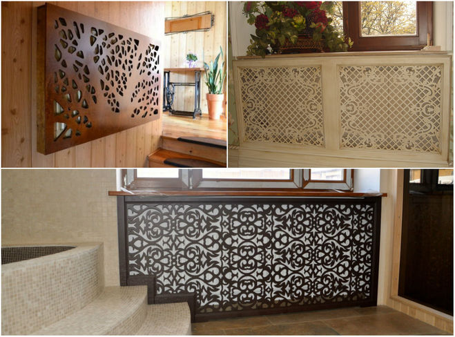 экраны для труб отопления, ажурные воздушные