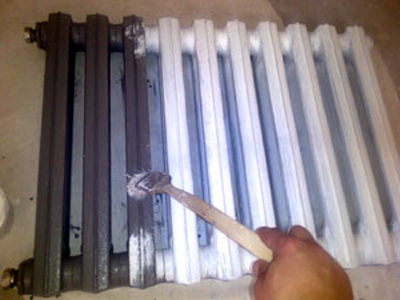 покраска радиатора отопления.