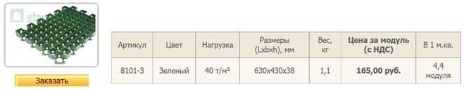 Газонная решетка РГ-60.40.3,8 пластиковая.