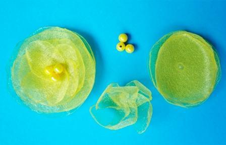 цветы из органзы