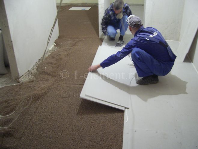 Сухая стяжка: укладка плит