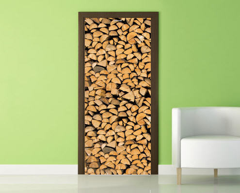 декор двери обоями своими руками