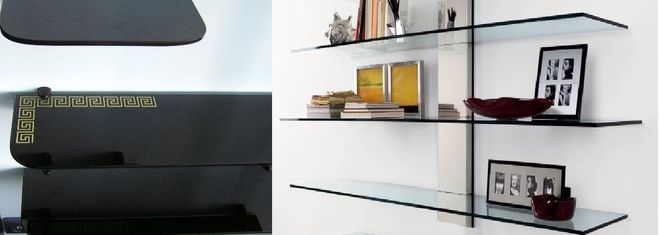 Полки из стекла.