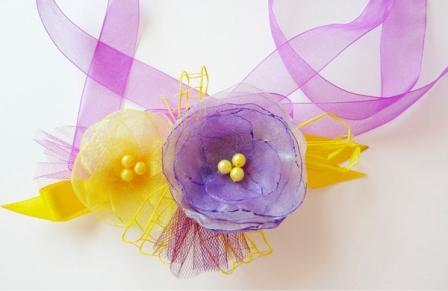 цветы из органзы